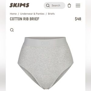 Skims cotton Rib Brief. High waisted. Size M